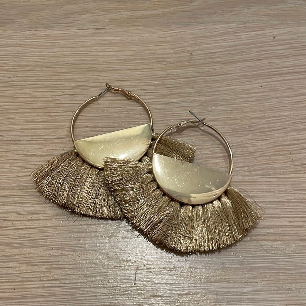 Gold duster hoops